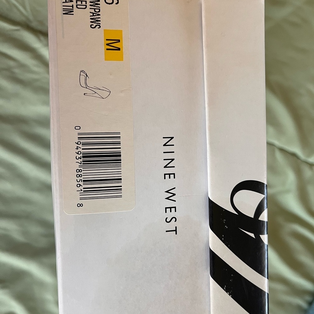 Nine West Women's Red Satin Paws Peep Toe Pumps - Picture 10 of 14